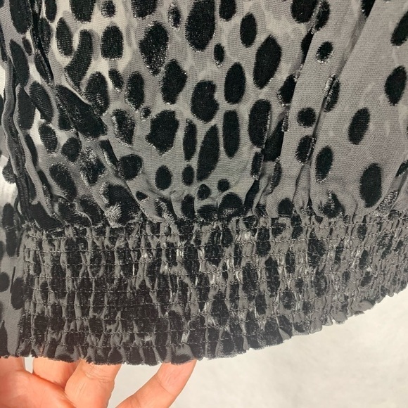 Good American Burnout Leopard Sheer Night Out Casual Top Size 4 - Picture 10 of 12